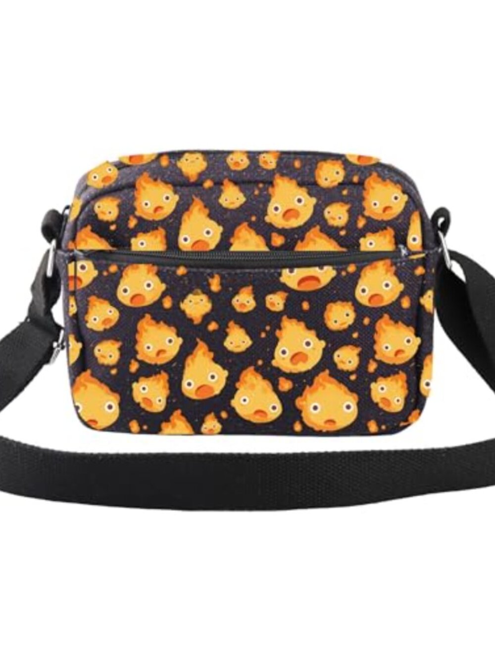 Calcifer Anime Crossbody Purse Canvas Adjustable Travel Bag